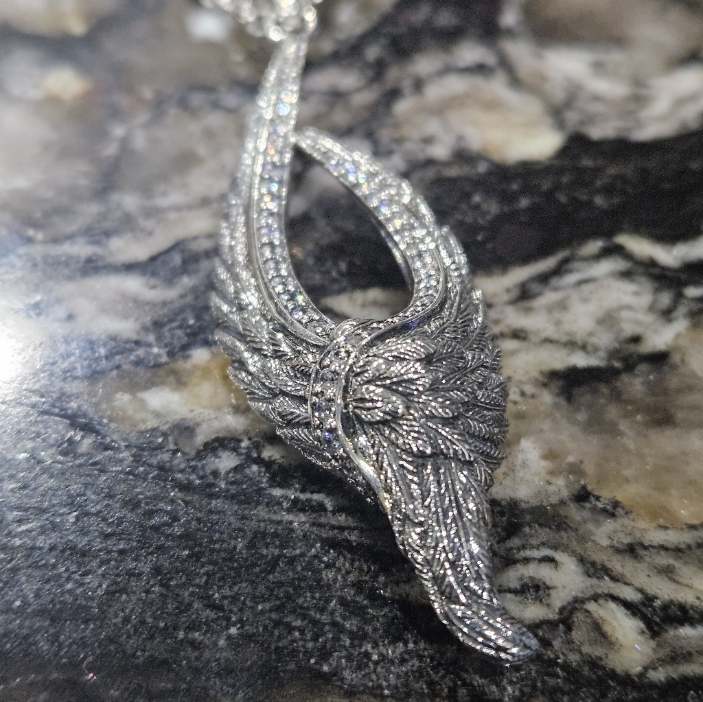 Scott Kay Angel Wings Cz Pendant With 18-20